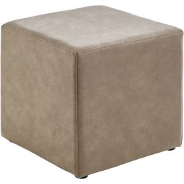 Poef Roby 45x45 cm microvezel taupe vierkant