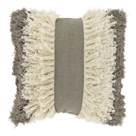 Sierkussen Antrona 45x45cm taupe kwasten