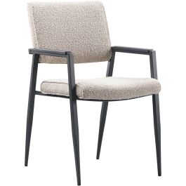 Eetkamerstoel Jisca bouclé bruin