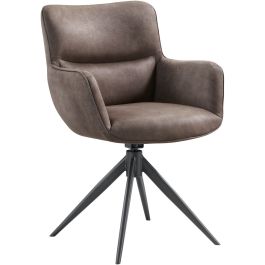 Eetkamerstoel Lasanto draaibaar microvezel antraciet