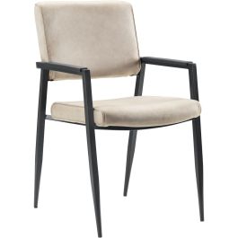 Eetkamerstoel Jisca microvezel beige
