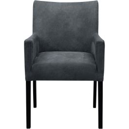 Eetkamerstoel met armleuning Avanza microleder donkergrijs