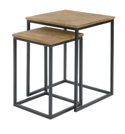 Bijzettafelset Pandera 30 en 40 cm vierkant mango naturel