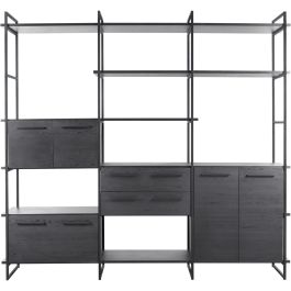 Wandkast Sistema 226x244x45 cm zwart