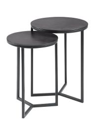Bijzettafelset Pilunio 33 en 40 cm rond zwart