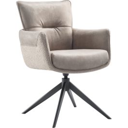 Eetkamerstoel Mirandola draaibaar microleder beige
