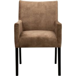 Eetkamerstoel met armleuning Avanza velvet ecru