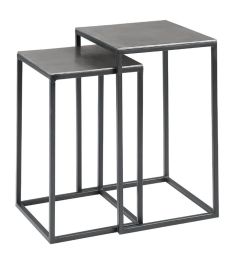 Bijzettafelset Pilunio 32 en 35 cm vierkant nikkel
