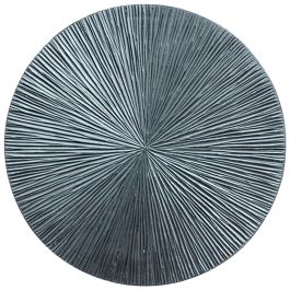 Wandpaneel Pictura 80 cm rond gestreept zilver