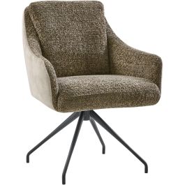 Eetkamerstoel Meltina draaibaar velvet groen