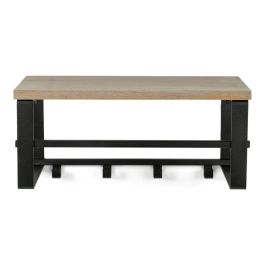 Kapstok Rimello zwart/licht eiken met hoedenplank 4 haken