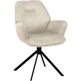 Eetkamerstoel Loranzo draaibaar microvezel beige