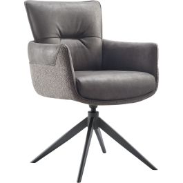 Eetkamerstoel Mirandola draaibaar microleder antraciet
