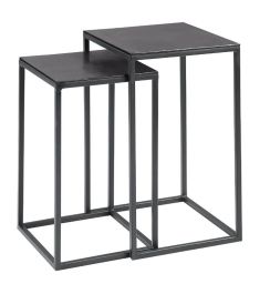 Bijzettafelset Pilunio 32 en 35 cm vierkant zwart