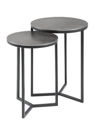 Bijzettafelset Pilunio 33 en 40 cm rond nikkel