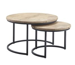 Salontafelset Lunata 55 en 75 cm rond barley