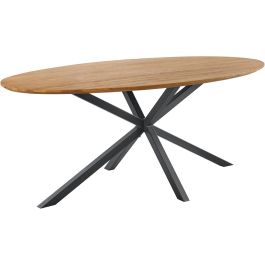 Eettafel Romaro teakhout 200x100 cm ovaal mix rough