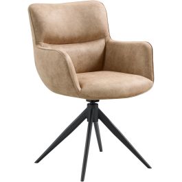 Eetkamerstoel Lasanto draaibaar microvezel taupe