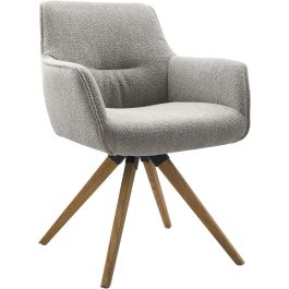 Eetkamerstoel Turelli draaibaar bouclé grijs