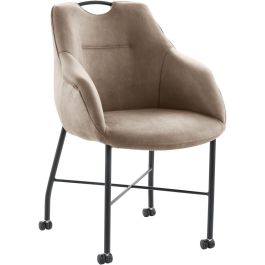 Eetkamerstoel Lucide microvezel taupe