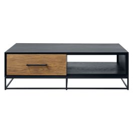 Salontafel Vinito (L124xB70) eiken fineer zwart/naturel