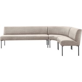 Eetkamerbank rechts Cenare 294 cm microleder lichtgrijs