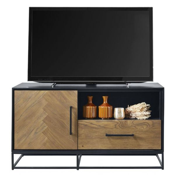 TV-meubel Veneta (109 Cm) eiken fineer zwart/naturel