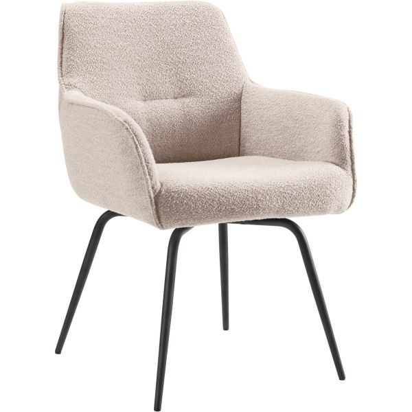 Eetkamerstoel Turelli bouclé beige