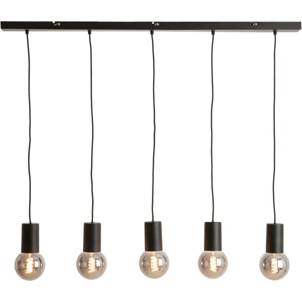 Hanglamp Trecate mat zwart 5-lichts