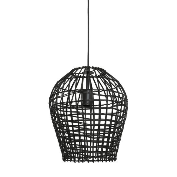 Hanglamp Scarperio rond 31 cm rotan zwart
