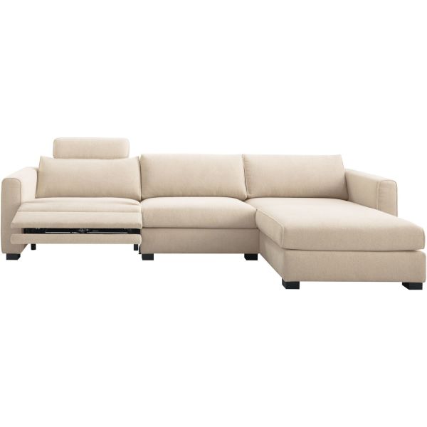 Hoekbank rechts Licato naturel relaxfunctie premium comfort