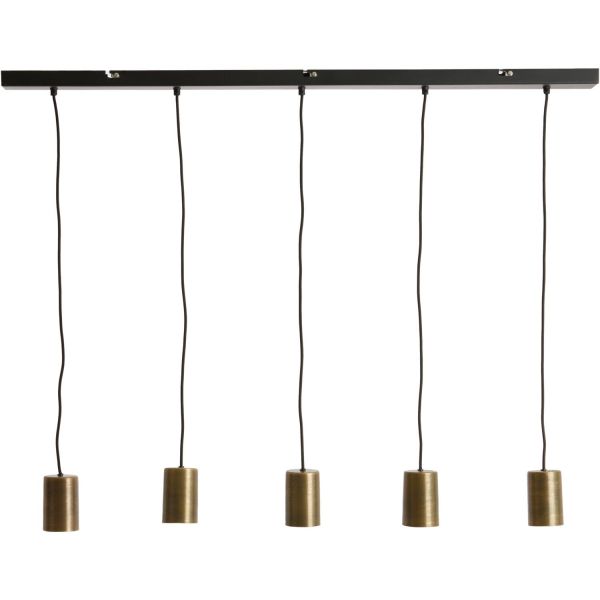 Hanglamp Trecate ruw antiek brons 5-lichts