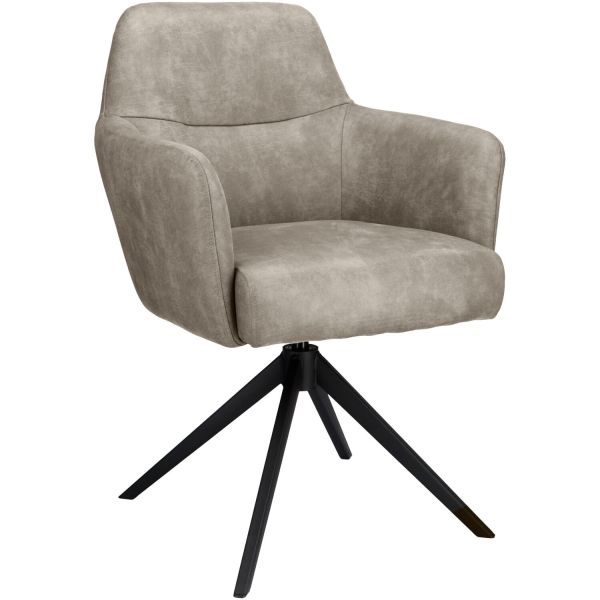 Armstoel Balestro microleder donkerbeige