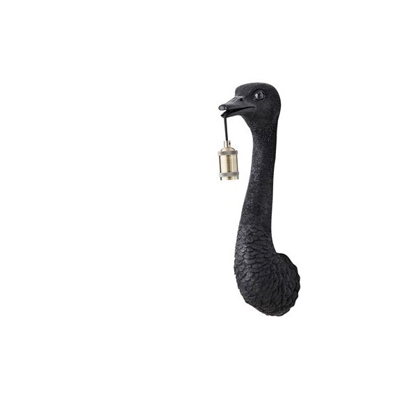 Wandlamp struisvogel mat zwart