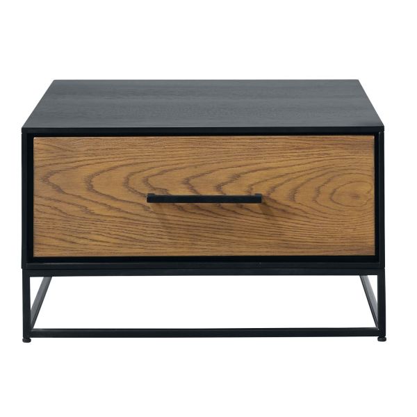 Salontafel Vinito (B65xL65) eiken fineer zwart/naturel