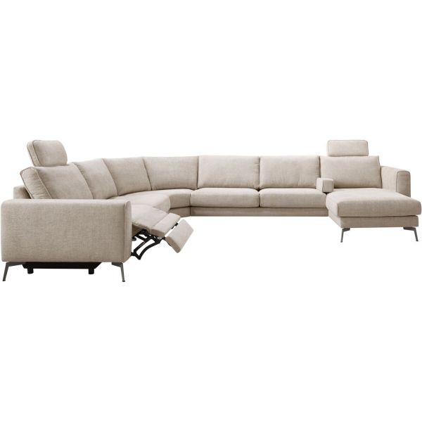 Hoekbank Linoza naturel relaxfunctie links premium comfort