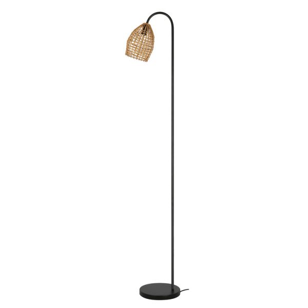 Vloerlamp Orcia rond rotan honing