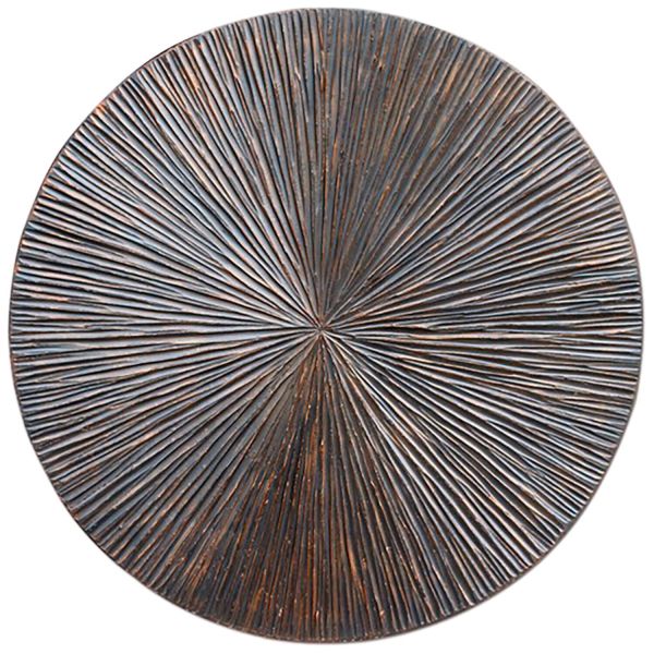 Wandpaneel Pictura 80 cm rond gestreept bruin