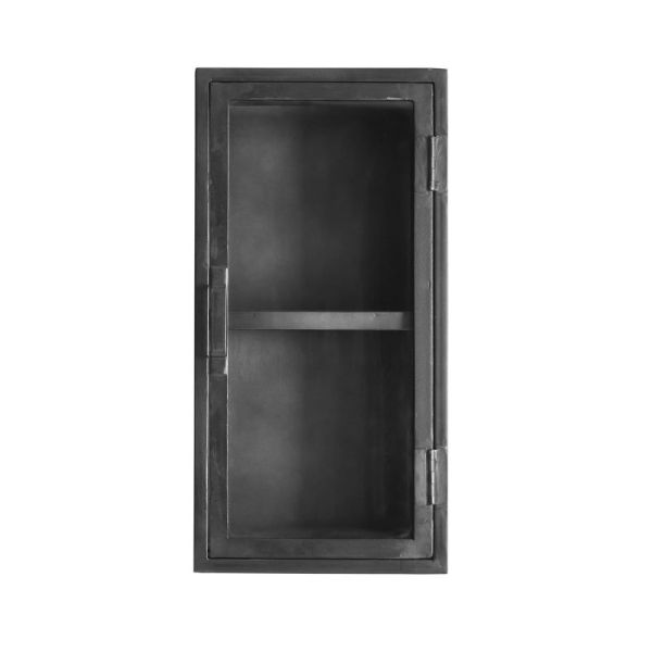 Wandmeubel Carpino metaal glas 70x35 cm
