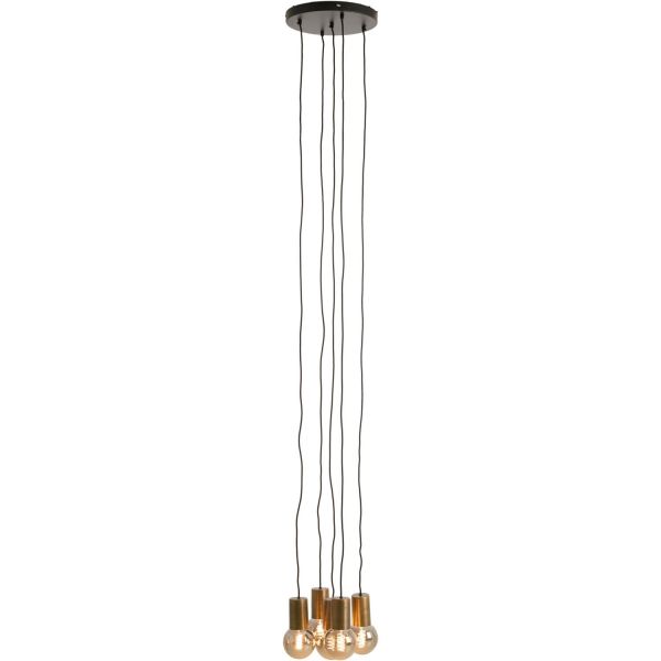 Hanglamp Trecate ruw antiek brons 5-lichts rond