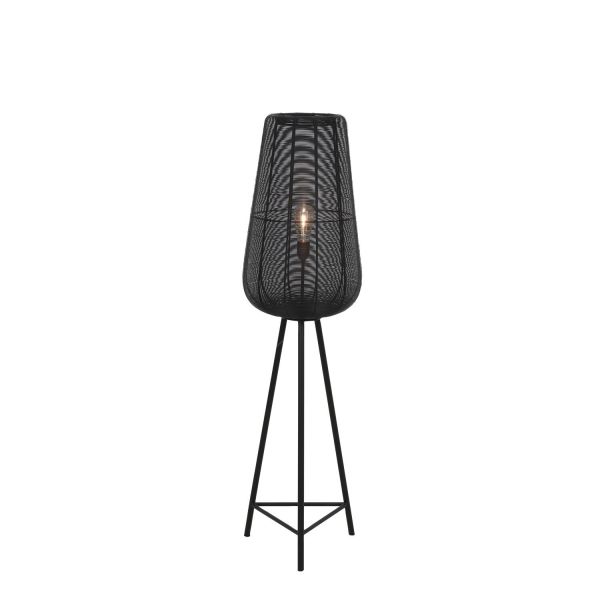 Vloerlamp Barzio mat zwart 135x37 cm