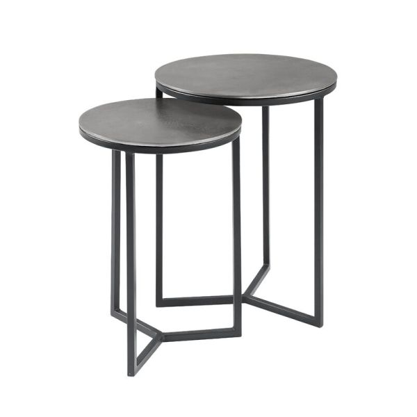 Bijzettafelset Pilunio 33 en 40 cm rond nikkel