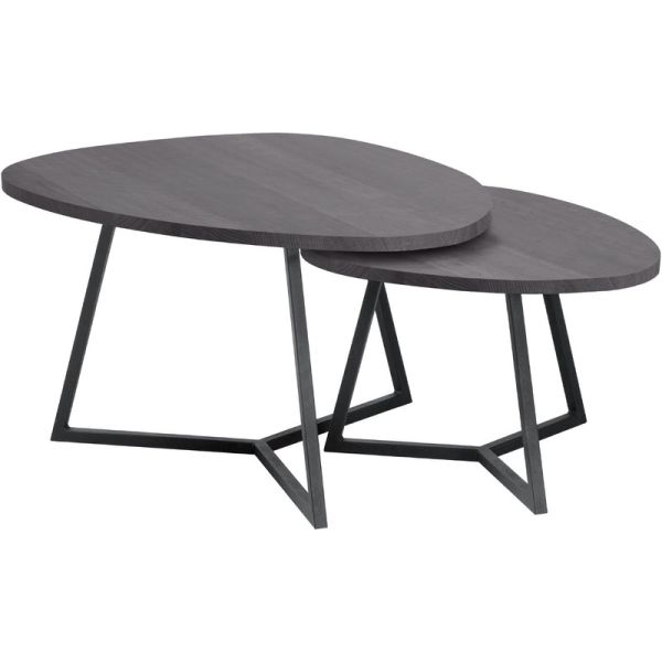 Salontafel Locarnio set van 2 zwart