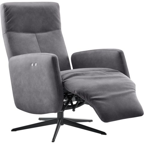 Relaxfauteuil Perfini elektrisch verstelbare rug en voetensteun antraciet