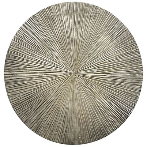 Wandpaneel Pictura 80 cm rond gestreept grijs