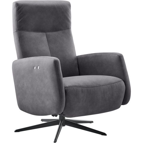 Relaxfauteuil Perfini elektrisch verstelbare rug en voetensteun antraciet