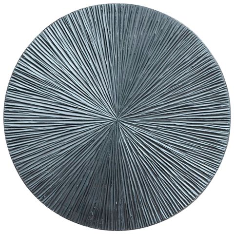 Wandpaneel Pictura 100 cm rond gestreept zilver