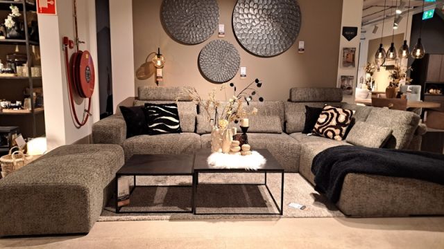 LOMBARDY hoekbank + hocker