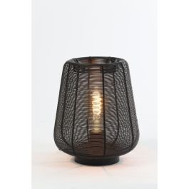 Tafellamp Barzio mat zwart rond 22cm 1-lichts