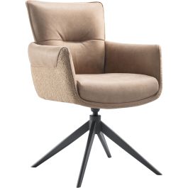 Eetkamerstoel Mirandola draaibaar microleder taupe